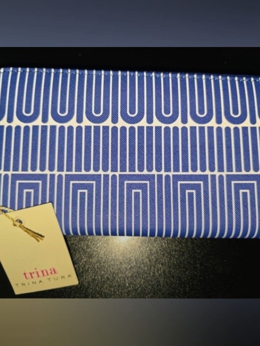 Trina Turk Blue and White Geometric Wallet. NWT